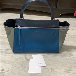 Cèline Tricolour Blue & Grey small edge bag